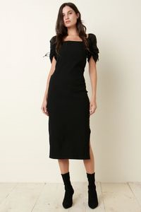 flirty midi dress Fabulous And Flirty Puff Sleeved Midi Dress – Nine 20 Mercantile