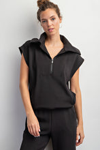 Load image into Gallery viewer, Effortless Essential Scuba Funnel Neck Sleeveless Pullover - Black
