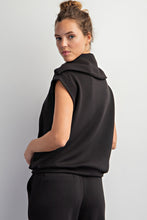 Load image into Gallery viewer, Effortless Essential Scuba Funnel Neck Sleeveless Pullover - Black
