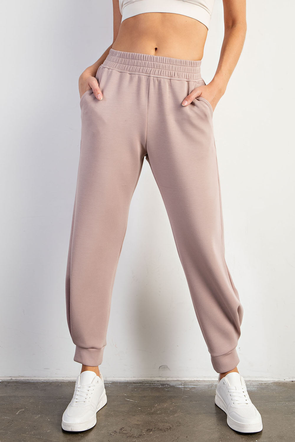 Effortless Essential Scuba Tulip Joggers - Light Mocha