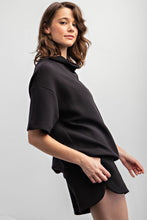 Load image into Gallery viewer, Effortless Essential Scuba Cowl Neck Pullover - Black
