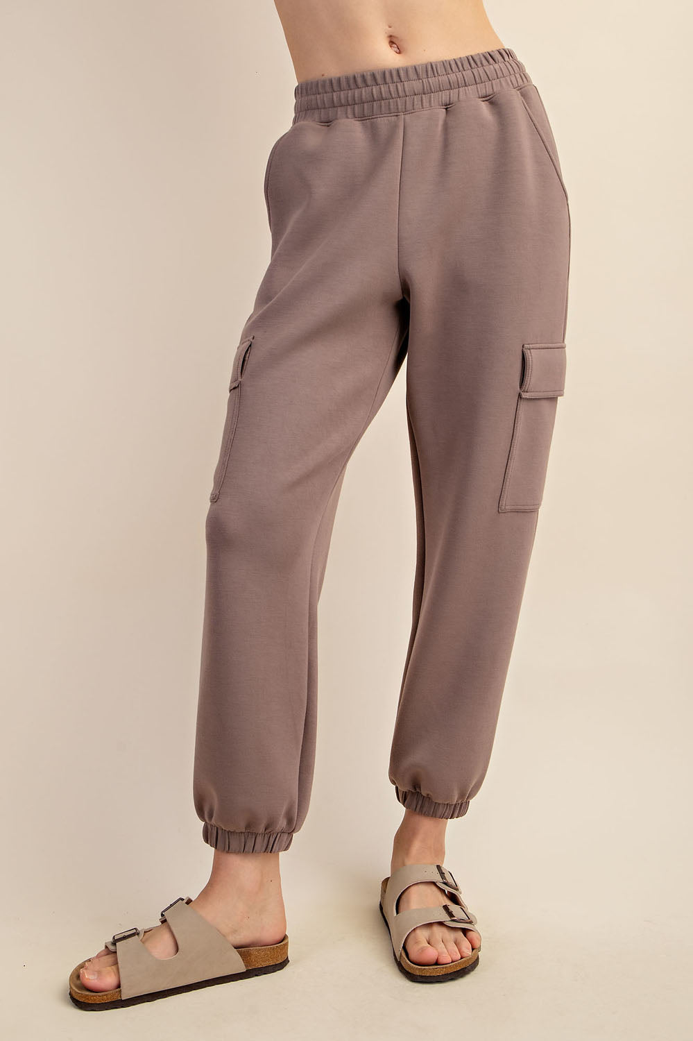 Effortless Essential Scuba Cargo Joggers - Mocha