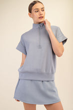 Load image into Gallery viewer, Effortless Essential Quarter Zip &amp; Skort Set - Rhino Grey
