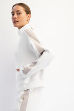 Load image into Gallery viewer, Effortless Essential Contrasted Strip Zip Up Jacket - Cream/Mocha Cream
