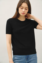 Load image into Gallery viewer, Best Of Basic Classic Short Sleeve Sweater - Black
