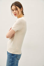 Load image into Gallery viewer, Best Of Basic Classic Short Sleeve Sweater - Oatmeal
