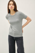 Load image into Gallery viewer, Best Of Basic Classic Short Sleeve Sweater - Grey

