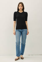 Load image into Gallery viewer, Best Of Basic Short Sleeve Sweater - Black

