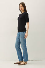Load image into Gallery viewer, Best Of Basic Short Sleeve Sweater - Black
