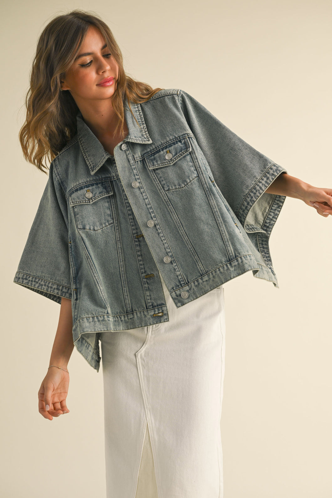 The Muse Cape Denim Jacket
