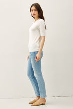 Load image into Gallery viewer, Best Of Basic Short Sleeve Sweater - Ivory
