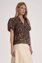 Load image into Gallery viewer, Aztec Puffed Sleeve Blouse
