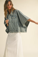 Load image into Gallery viewer, The Muse Cape Denim Jacket

