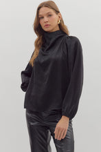 Load image into Gallery viewer, Chaden Satin Top - Black

