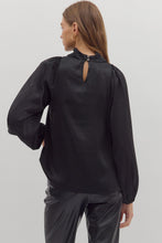 Load image into Gallery viewer, Chaden Satin Top - Black
