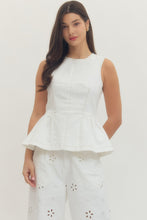 Load image into Gallery viewer, Tulip Denim Top - White

