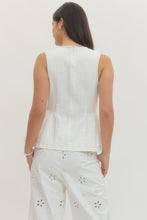 Load image into Gallery viewer, Tulip Denim Top - White
