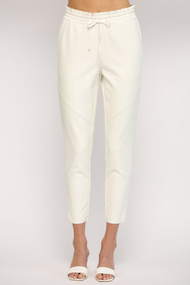 Colette Vegan Leather Pants - White