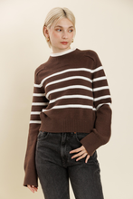 Load image into Gallery viewer, Charlie Stripped Mock Sweater
