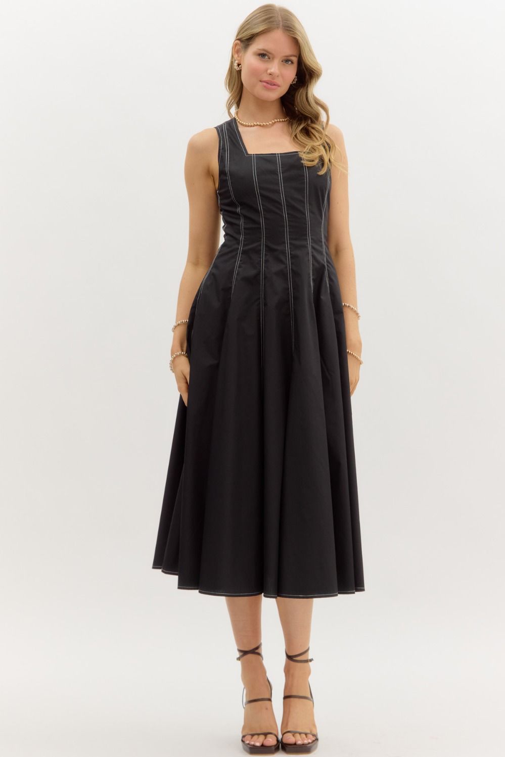 Jackie Square Neck Midi Dress