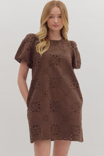 Load image into Gallery viewer, Bordeaux Embroidered Mini Dress
