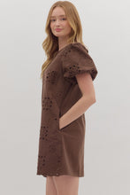 Load image into Gallery viewer, Bordeaux Embroidered Mini Dress
