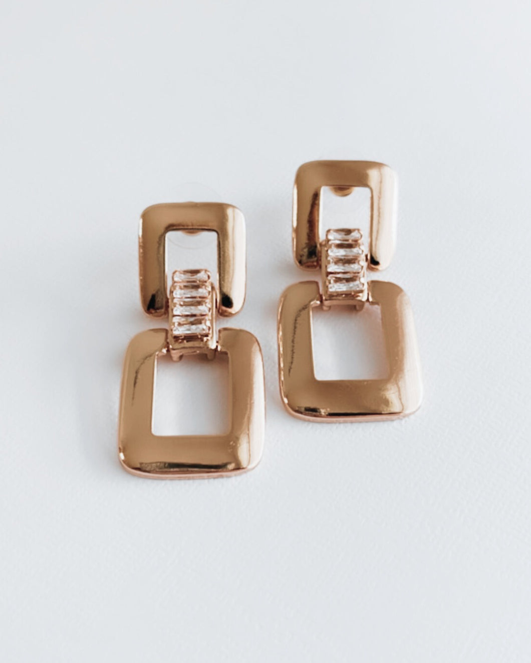 Kavala Baguette Gold Earrings