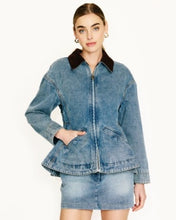 Load image into Gallery viewer, Evon Peplum Jacket - Blue Denim
