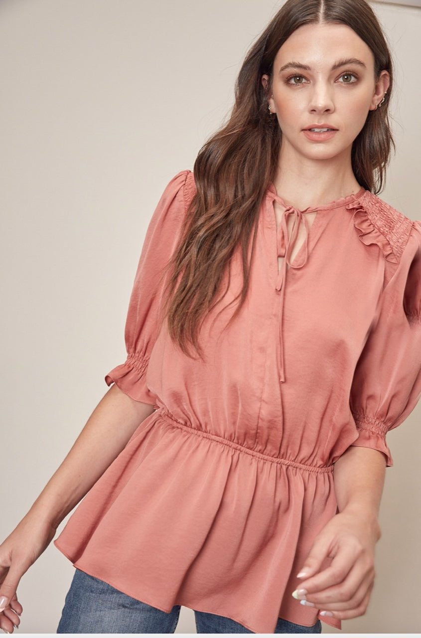 Adrienne Blouse - Light Clay